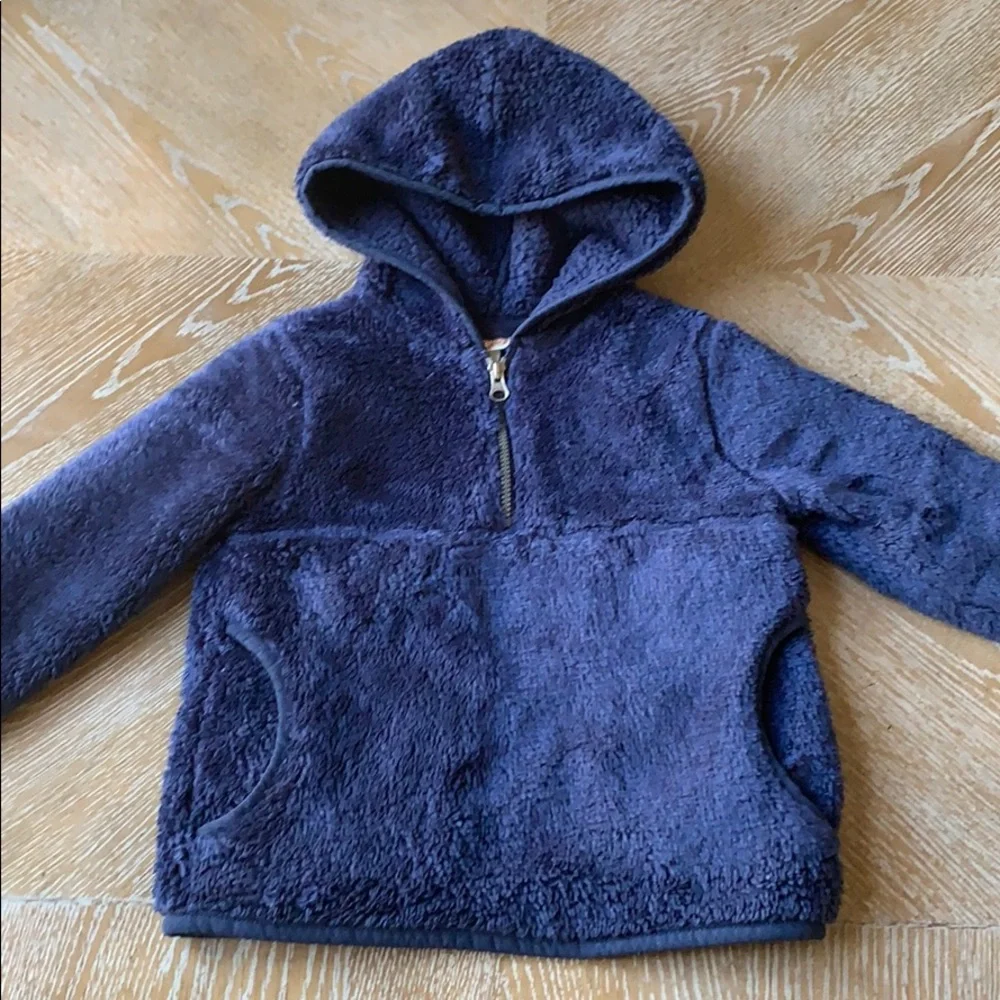 CAT & JACK Blue Teddy Bear Fleece Hoodie 18 Months
